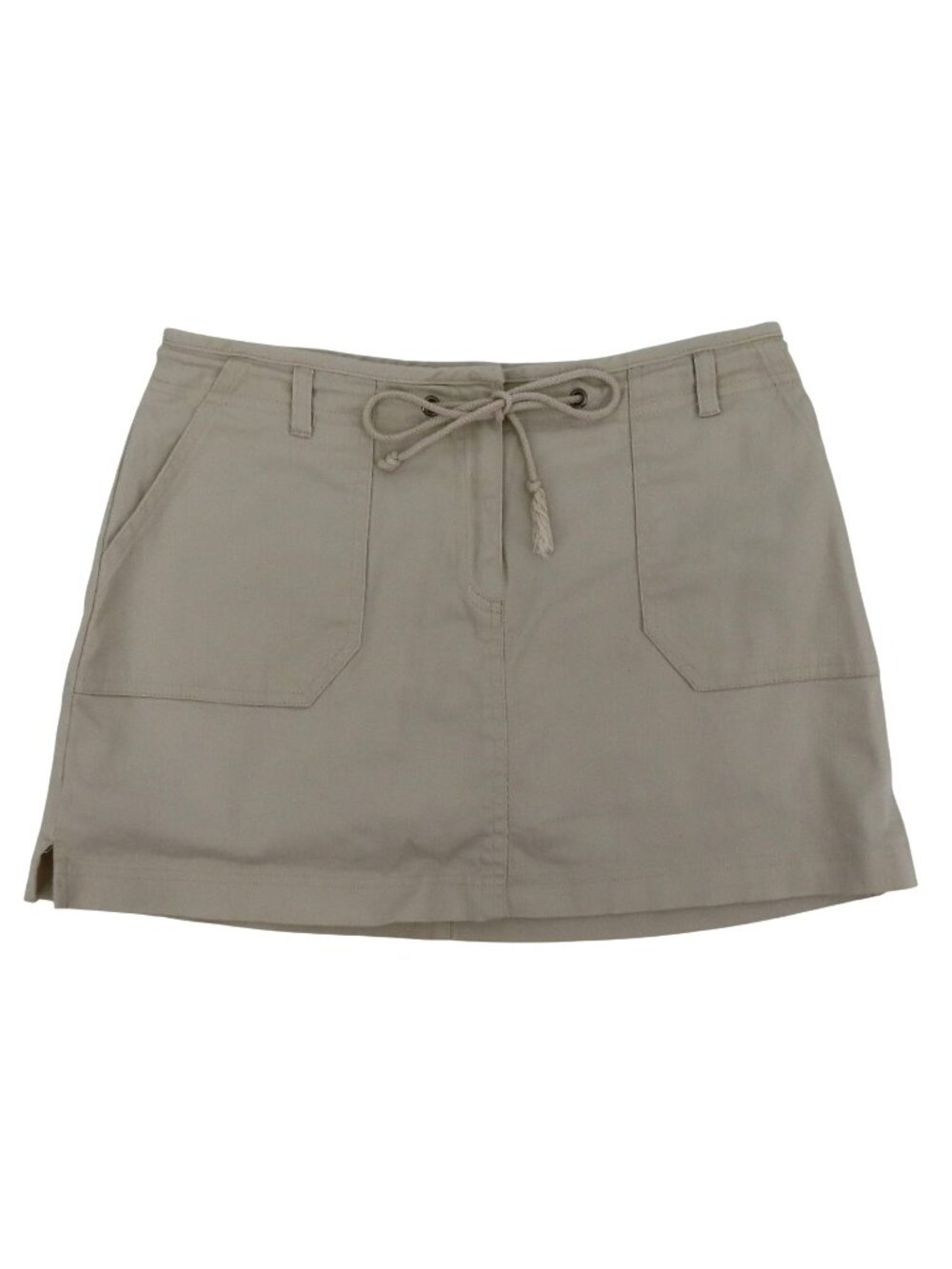 No Boundaries Juniors 9 Beige Cotton Skort Drawstring Waist Pockets Y2K 2000s